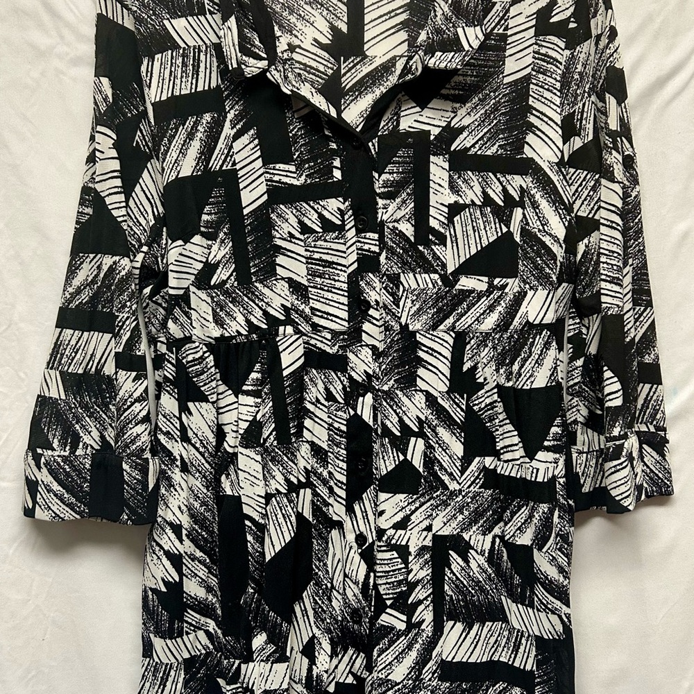 Style & Co Black and White Graphic Dress